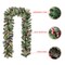 Set of 4 6ft Christmas Garlands, with Warm White LED Lights and Timer, Three Function